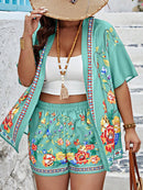 Conjunto Feminino de Kimono e Short com Bolsos - Vitória. Plus Size