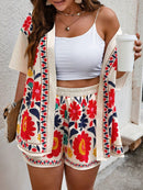 Conjunto Feminino de Kimono e Short com Bolsos - Vitória. Plus Size