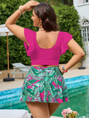 Tankini Feminino Top com Babados no ombro e Saia Curta - Leide. Plus Size