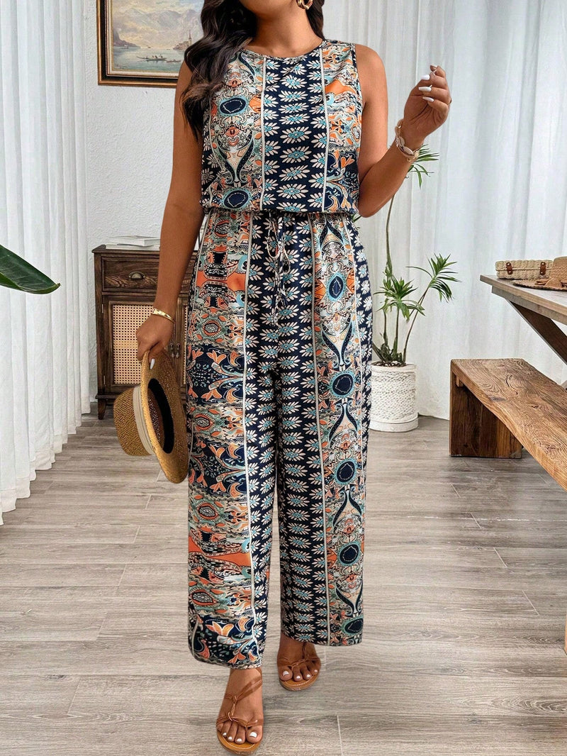 Macaquinho Feminino Sem Mangas e Cintura Elástica - Bella. Plus Size