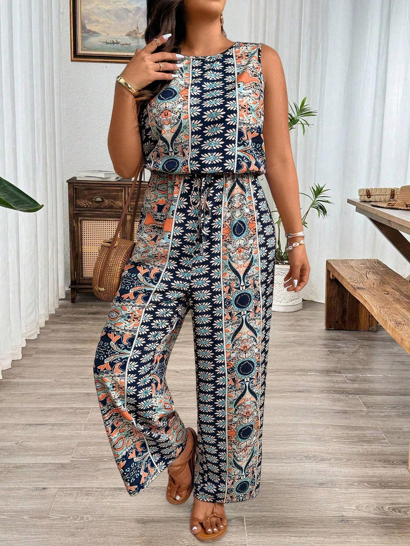 Macaquinho Feminino Sem Mangas e Cintura Elástica - Bella. Plus Size