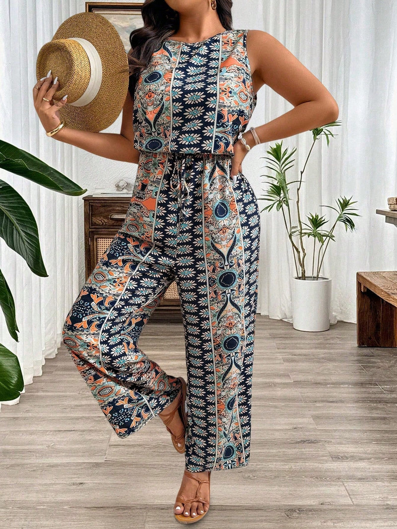 Macaquinho Feminino Sem Mangas e Cintura Elástica - Bella. Plus Size