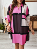 Vestido-Camisa Feminino Solto Reto com Mangas Dobráveis - Cecília. Plus Size