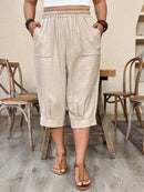 Calça Feminina de Imitação de Linho - Tayla. Plus Size