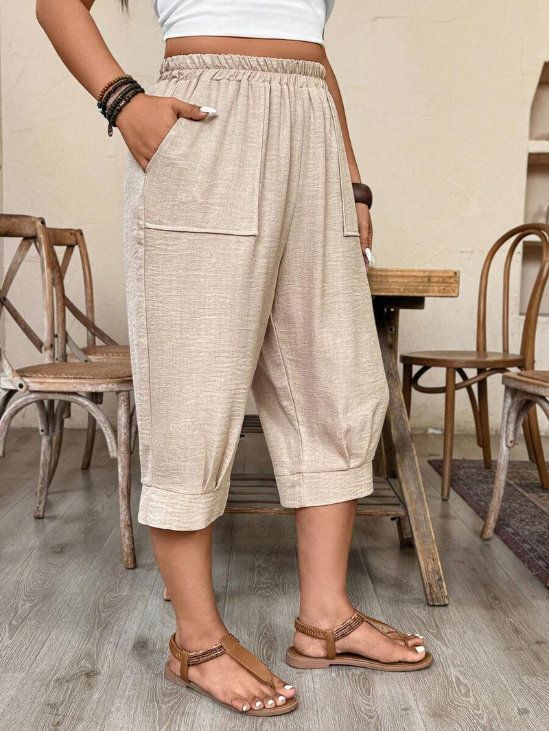 Calça Feminina de Imitação de Linho - Tayla. Plus Size