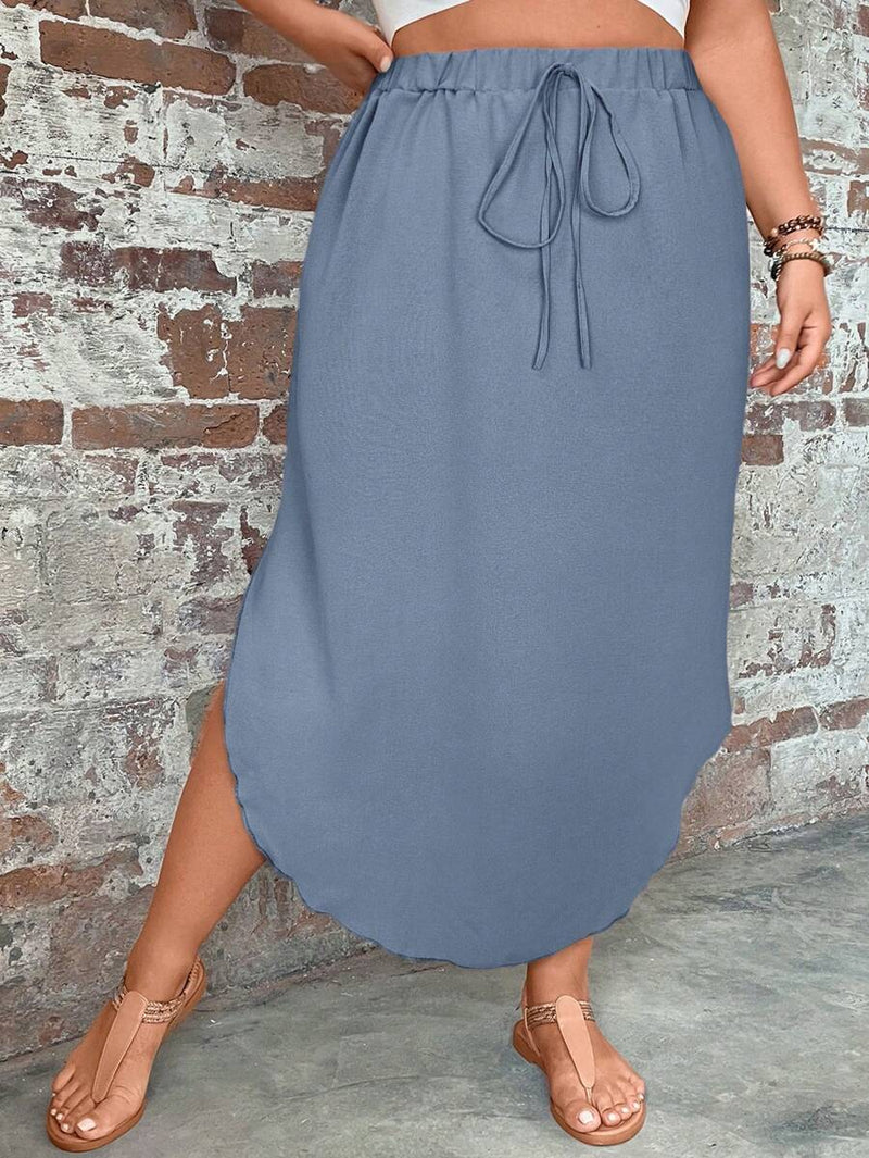 Saia Feminino com bainha curvada - Arienne. Plus size