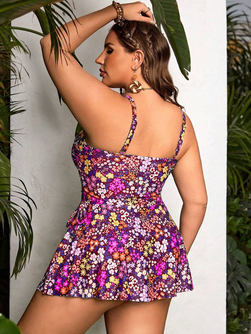 Tankini Feminino Decote em U, Laço - Lorraine. Plus Size