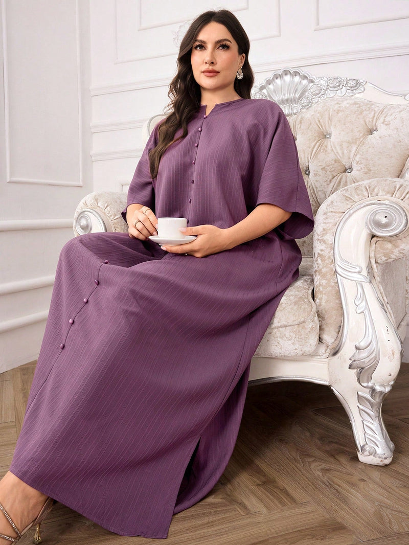 Túnica feminina com Botões Frontal - Nadeska. Plus Size