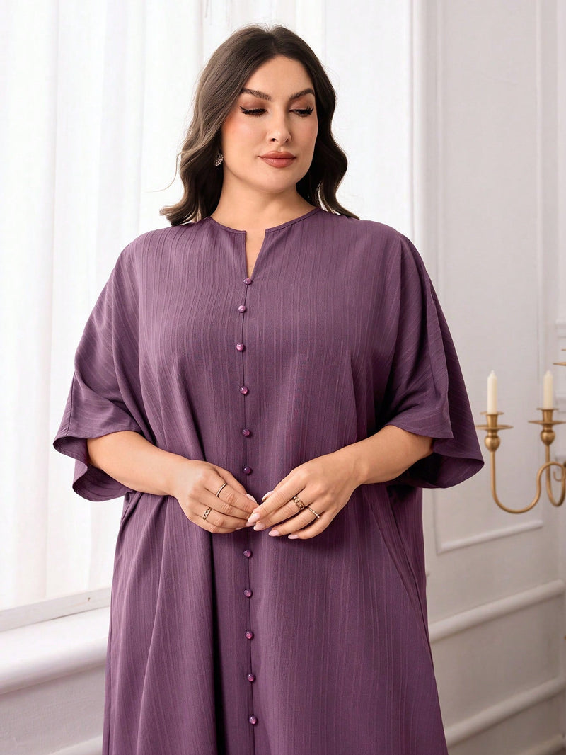 Túnica feminina com Botões Frontal - Nadeska. Plus Size