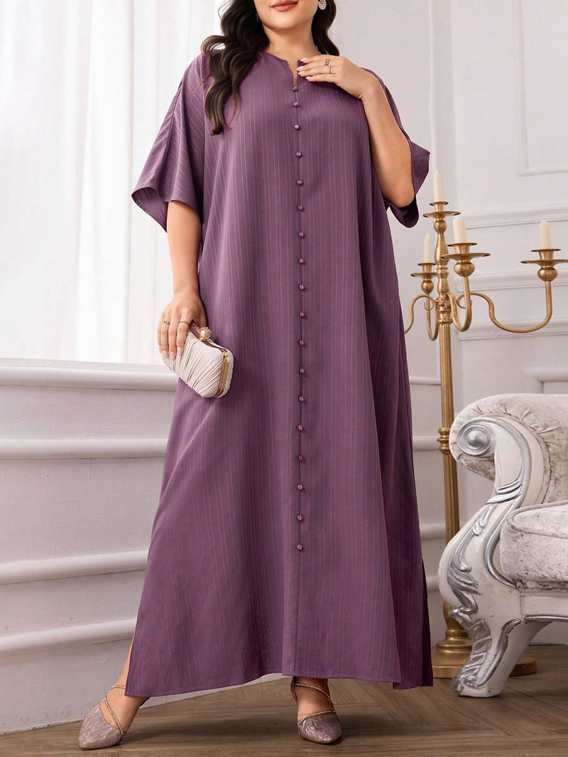 Túnica feminina com Botões Frontal - Nadeska. Plus Size