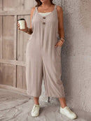 Macacão Feminino sem mangas e Botão Frontal - Luana. Plus Size