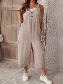 Macacão Feminino sem mangas e Botão Frontal - Luana. Plus Size