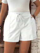 Short Feminino de Cintura com Cordão e Bolsos - Anastasia. Plus Size