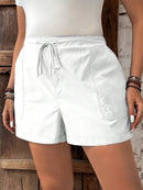 Short Feminino de Cintura com Cordão e Bolsos - Anastasia. Plus Size