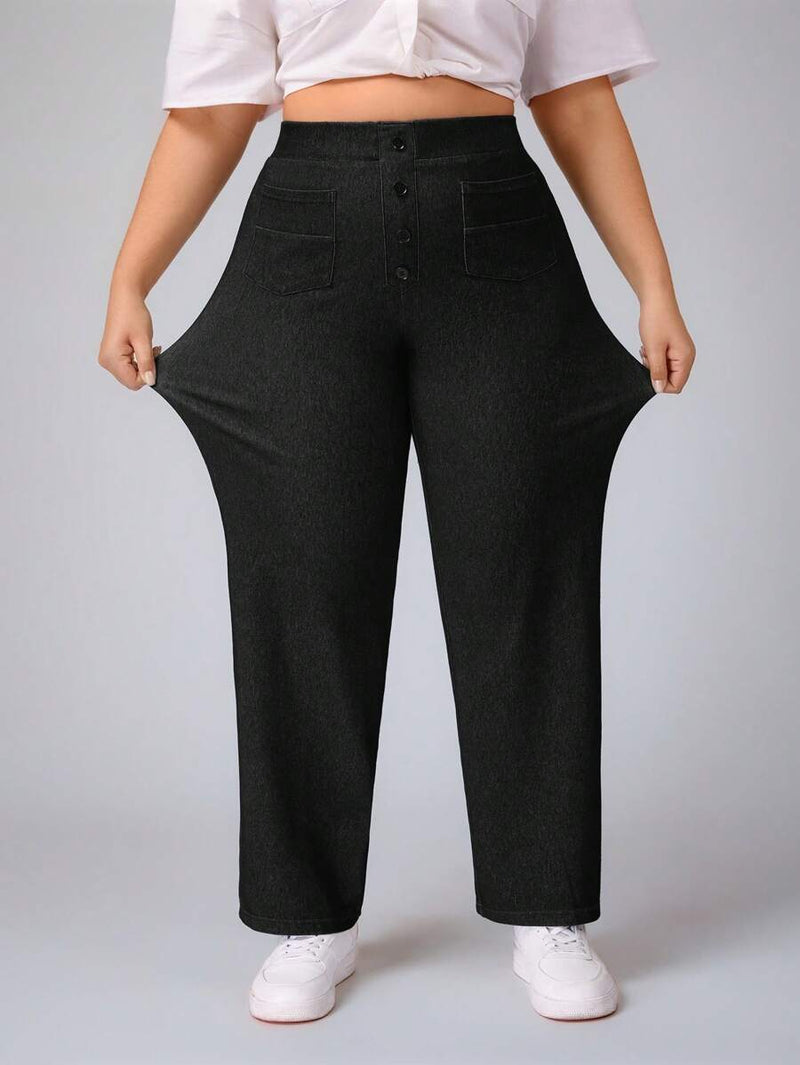 Calça Jeans Feminina Cintura Alta Casual - Reina. Plus Size