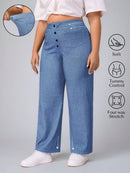 Calça Jeans Feminina Cintura Alta Casual - Reina. Plus Size