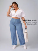 Calça Jeans Feminina Cintura Alta Casual - Reina. Plus Size