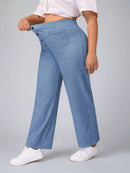 Calça Jeans Feminina Cintura Alta Casual - Reina. Plus Size