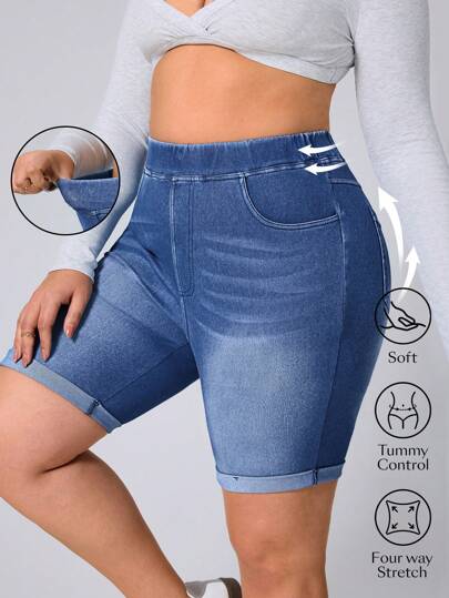 Shorts Jeans Feminino Casual - Divina. Plus Size