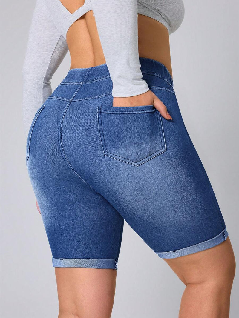 Shorts Jeans Feminino Casual - Divina. Plus Size