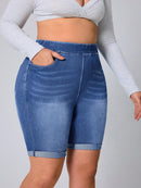 Shorts Jeans Feminino Casual - Divina. Plus Size