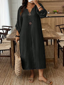 Túnica Casual Feminina com Decote Entalhado - Amira. Plus Size