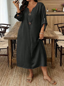 Túnica Casual Feminina com Decote Entalhado - Amira. Plus Size