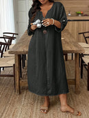 Túnica Casual Feminina com Decote Entalhado - Amira. Plus Size