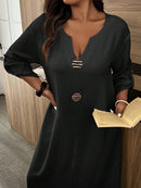 Túnica Casual Feminina com Decote Entalhado - Amira. Plus Size