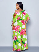 Conjunto Feminino com Decote Assimétrico e Estampa Completa - Monique. Plus Size