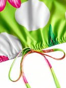 Conjunto Feminino com Decote Assimétrico e Estampa Completa - Monique. Plus Size