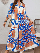 Vestido Feminino Longo de Manga Média - Mayra. Plus Size