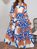 Vestido Feminino Longo de Manga Média - Mayra. Plus Size