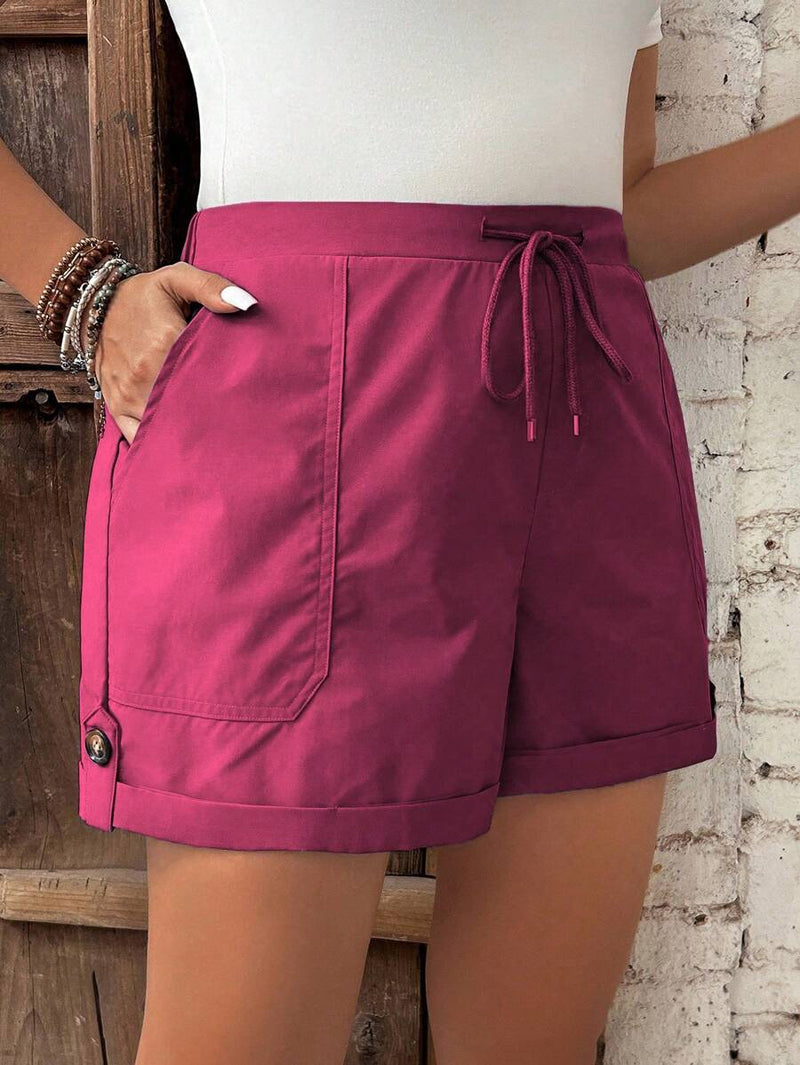 Short Feminino de Cintura com Cordão e Bolsos - Anastasia. Plus Size