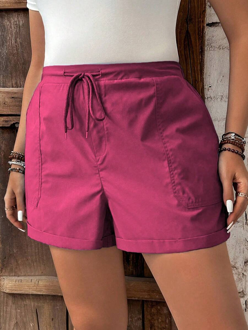 Short Feminino de Cintura com Cordão e Bolsos - Anastasia. Plus Size