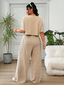 Conjunto Feminino de 2 peças Blusa e Calça - Celeste. Plus Size