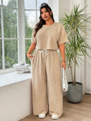 Conjunto Feminino de 2 peças Blusa e Calça - Celeste. Plus Size