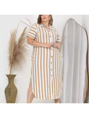 Vestido Feminino Longo Listrado - Jenny. Plus Size