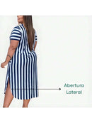 Vestido Feminino Longo Listrado - Jenny. Plus Size