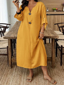 Túnica Casual Feminina com Decote Entalhado - Amira. Plus Size