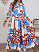 Vestido Feminino Longo de Manga Média - Mayra. Plus Size