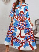 Vestido Feminino Longo de Manga Média - Mayra. Plus Size