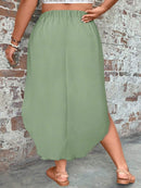 Saia Feminino com bainha curvada - Arienne. Plus size