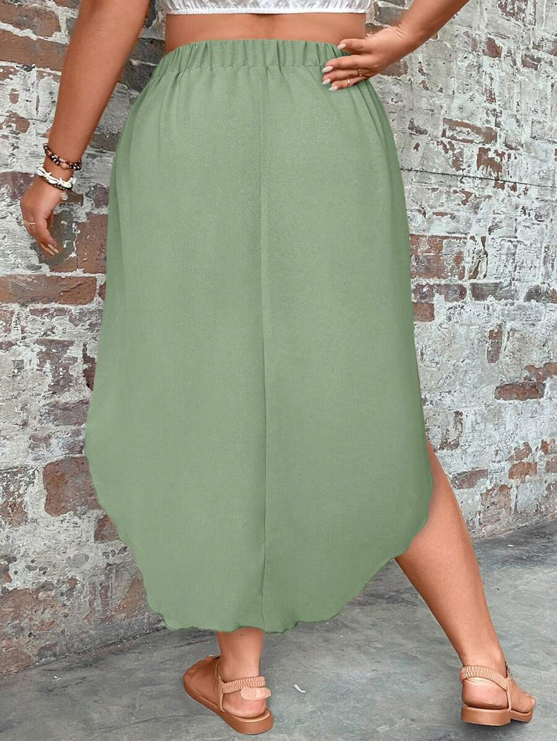 Saia Feminino com bainha curvada - Arienne. Plus size