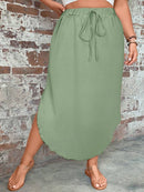 Saia Feminino com bainha curvada - Arienne. Plus size