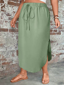 Saia Feminino com bainha curvada - Arienne. Plus size