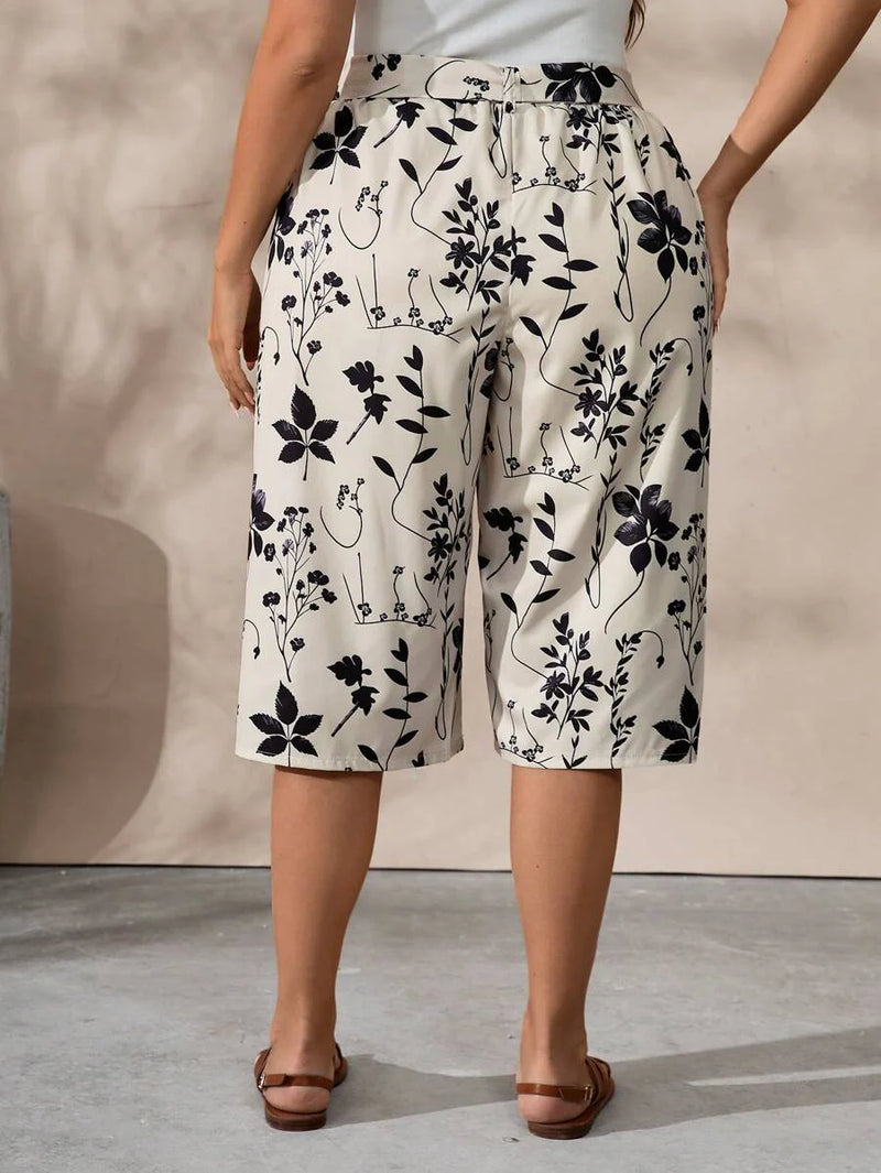 Calça Capri Feminina de Perna Larga - Layne. Plus Size