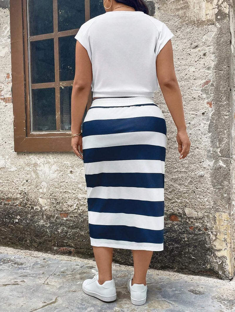 Conjunto Feminino de 2 peças de Saia e Top - Celina. Plus Size