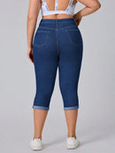 Calça Jeans Capri Feminina Elástica - Mirela. Plus Size