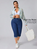 Calça Jeans Capri Feminina Elástica - Mirela. Plus Size